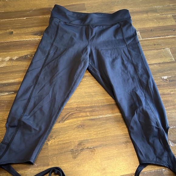 Flexi Lexi Dancer Leggings Tie Lace Wrap Black Stretch Small S Ankle Ribbon - Picture 3 of 7